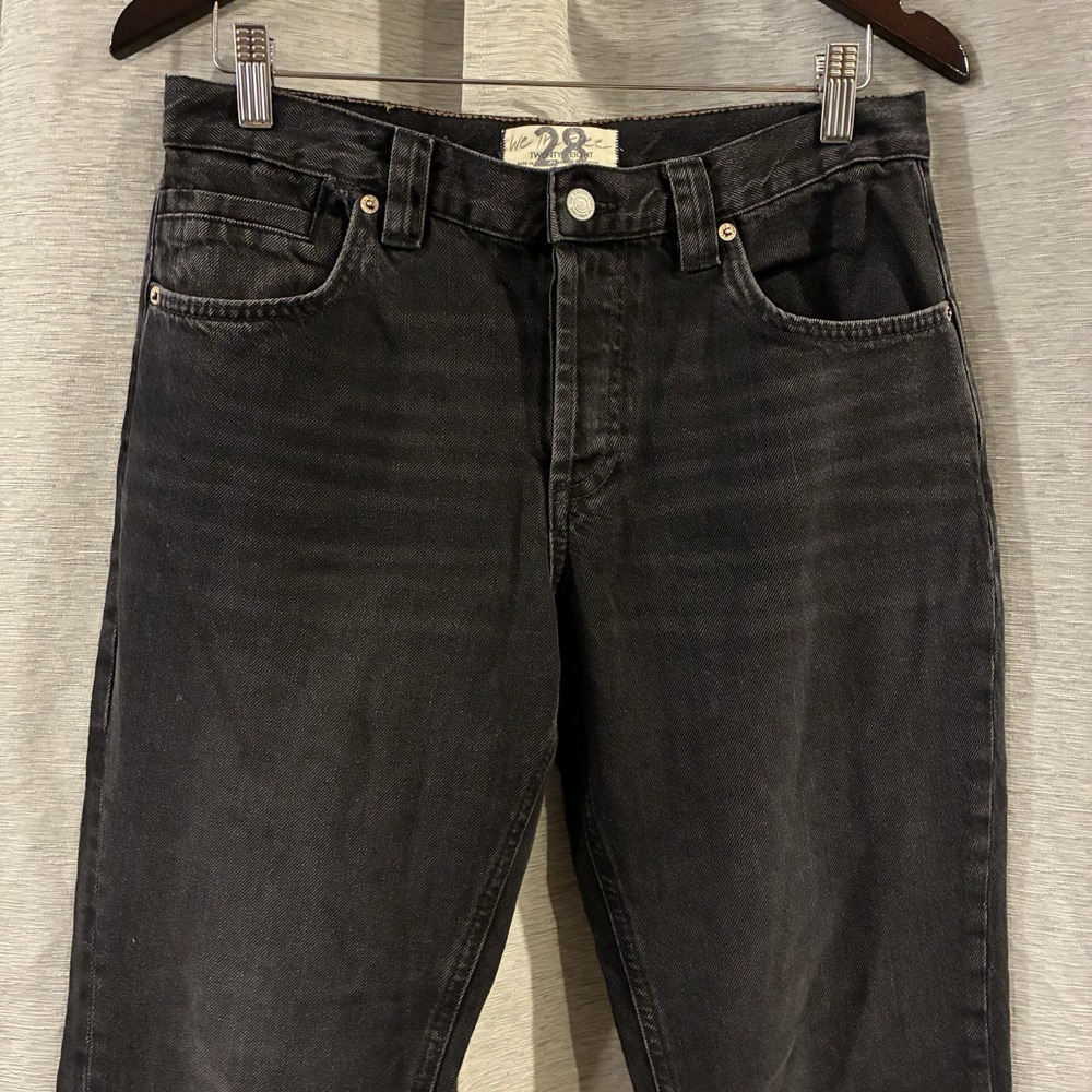 Free People CRVY Low Rise Siren Black Straight Jeans WOMENS SIZE 28 - Picture 2 of 6